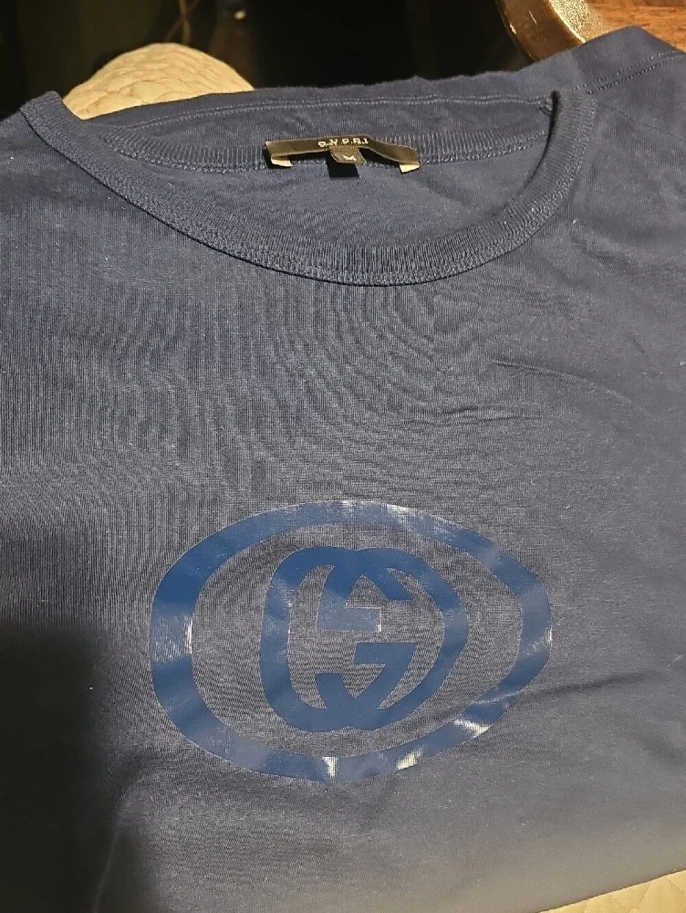 Gucci Men’s Blue Short-Sleeve Logo Tee